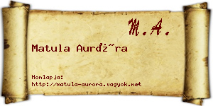 Matula Auróra névjegykártya